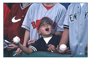 child fan with ball
