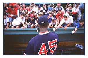 Pedro Martinez signs autographs for fans