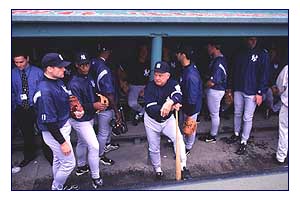 The Yankees in dugout