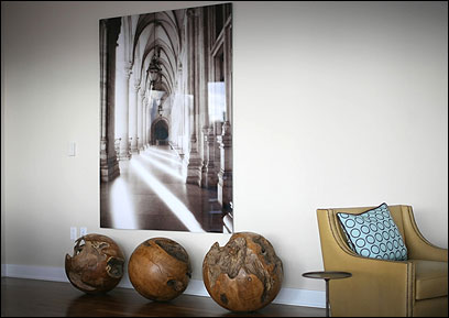 brown wood scluptures interior