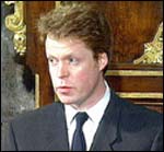 Earl Spencer, Princess Diana's brother, addresses the congregation during the funeral service. During the service, Spencer condemned the newspapers and the paparazzi which had followed Diana's every step.