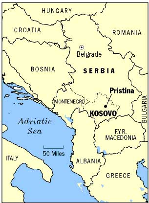 Kosovo and surrounding countries