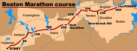 Marathon course map
