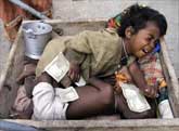 Afghan children begging