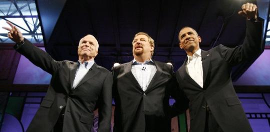 John McCain, Rick Warren, Barack Obama